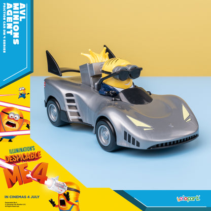 YOLOPARK Minions Car Toy, Despicable Me Movie4, Friction Car Toys, Gifts for Toddler Boys and Girls Age 3,4,5,6,7,8+ Years Old, Agent Car