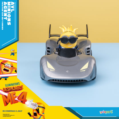 YOLOPARK Minions Car Toy, Despicable Me Movie4, Friction Car Toys, Gifts for Toddler Boys and Girls Age 3,4,5,6,7,8+ Years Old, Agent Car