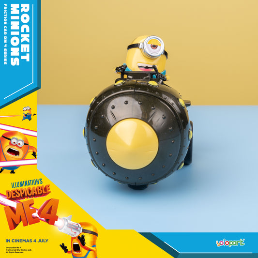 YOLOPARK Minions Car Toy, Despicable Me Movie4, Friction Car Toys, Gifts for Toddler Boys and Girls Age 3,4,5,6,7,8+ Years Old, Rocket Car